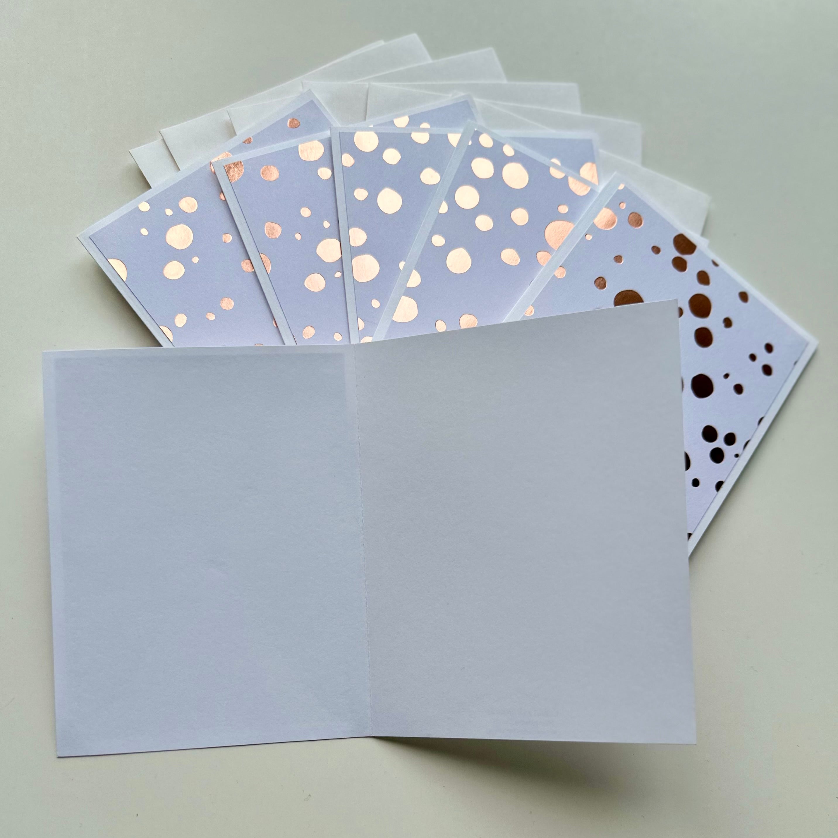 Set of 6: Handmade Cards | Beautiful Rose Gold Cards Set with Envelopes | Thank You Cards Set | Greeting Cards Set