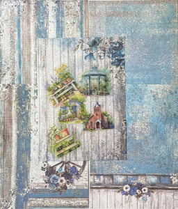 Dreamy Vintage Floral Junk Journal Kit | Blue & Pink Flowers Print | Journal Paper, Shabby Vintage Junk Journal