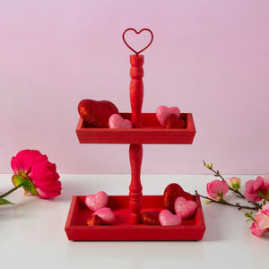 Red Tiered Tray