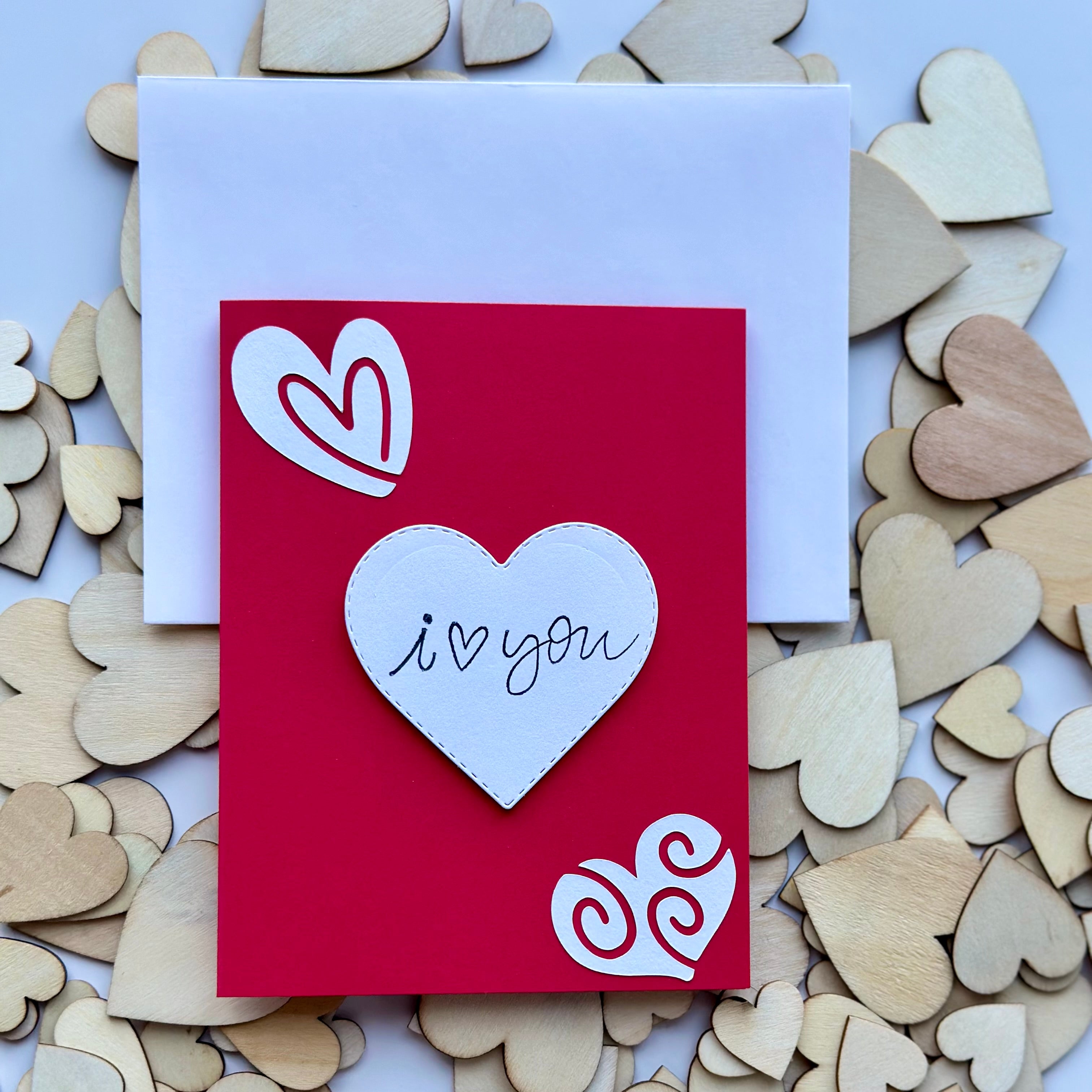 Cute Valentine’s Day Card | Love Card | Heart Card | Blank Inside, Envelope Included