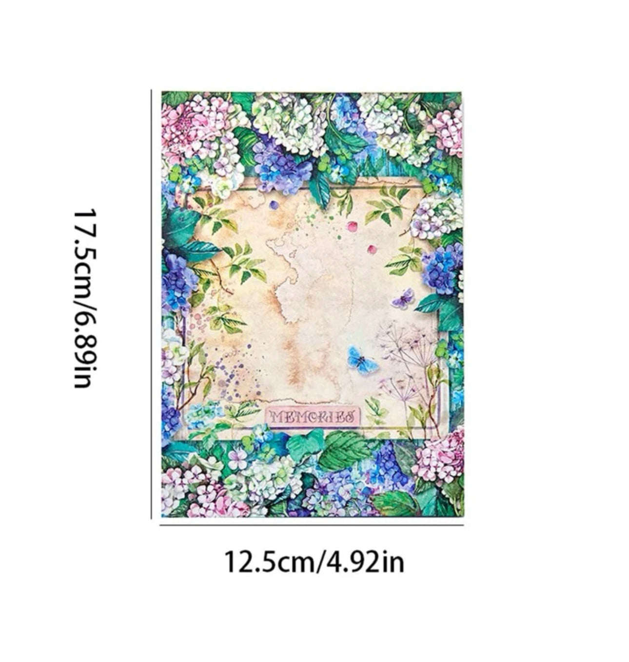 Dreamy Vintage Floral Junk Journal Kit | Blue & Pink Flowers Print | Journal Paper, Shabby Vintage Junk Journal