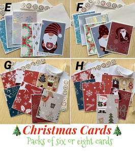 Christmas Cards | Blank Christmas Cards | Greeting Cards | Holiday Cards |Handmade Cards Sets | Set of 6 Cards | Set of 8 Cards