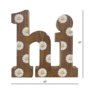 “hi” 10" Wood Block Sign