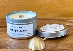 Midnight Jasmine  | Tin Scented Candle | Wooden Wick