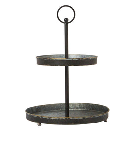 Metal Tiered Tray, Black