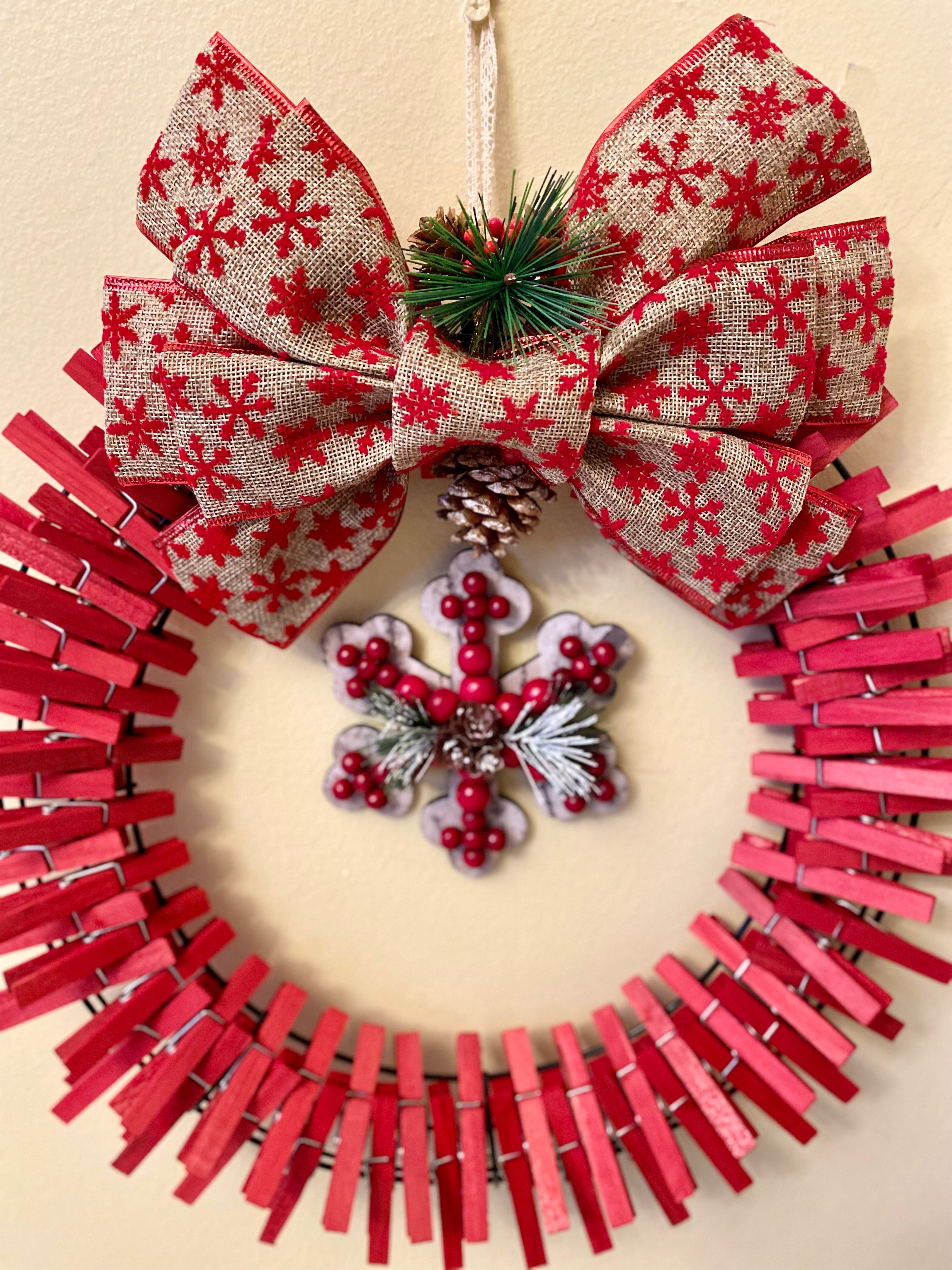Christmas Clothespin Wreath
