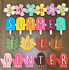 4 Seasons Interchangeable | Interchangeable Door Hanger | Spring, Summer, Fall & Winter Door Hanger