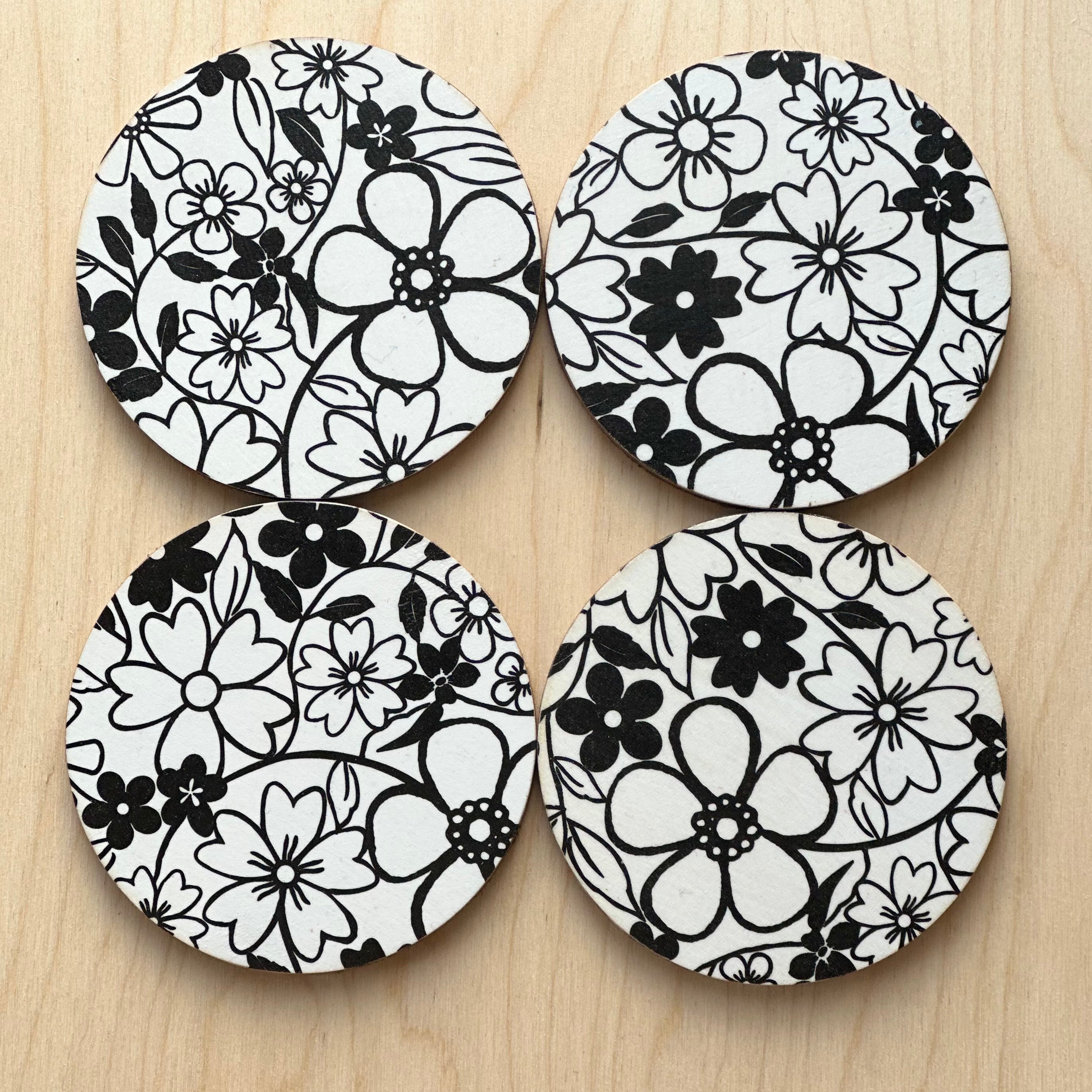 Wood Coasters | Decoupage Coasters - Set of 4