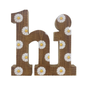 “hi” 10" Wood Block Sign