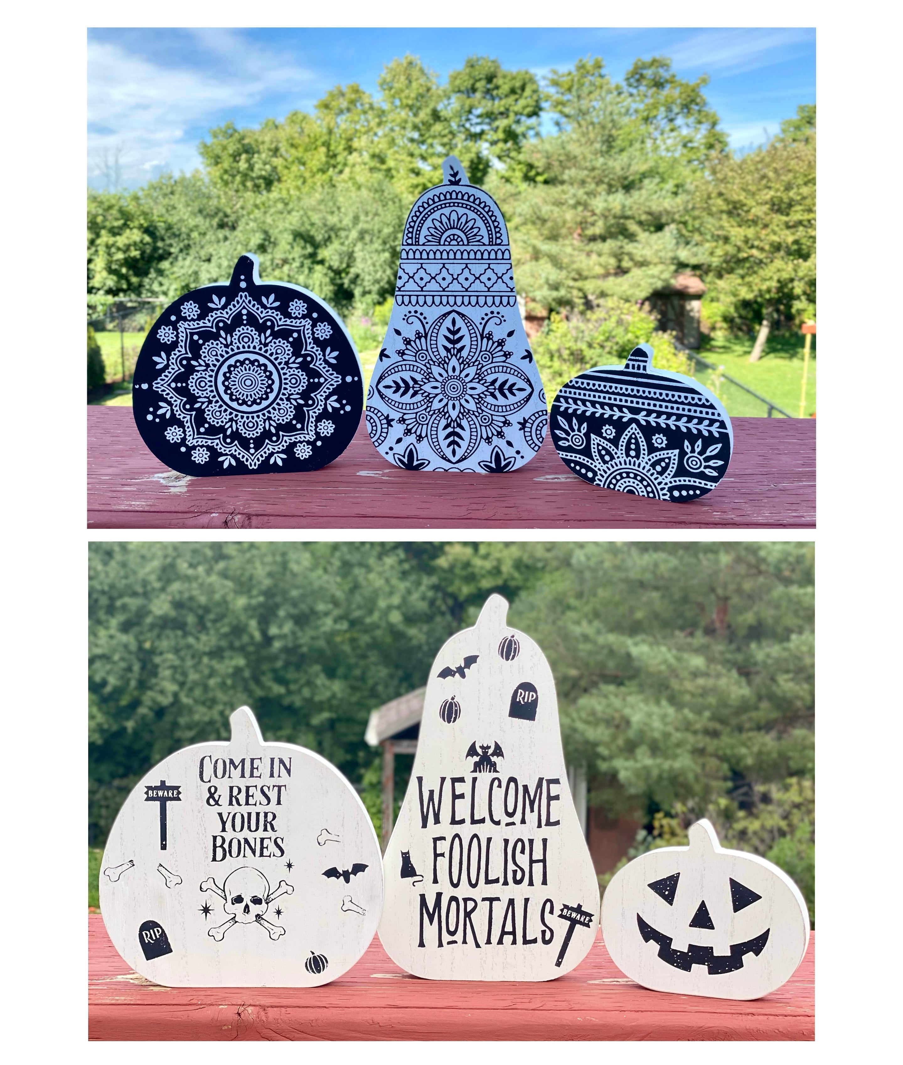 Wooden Pumpkins Cutout Decor