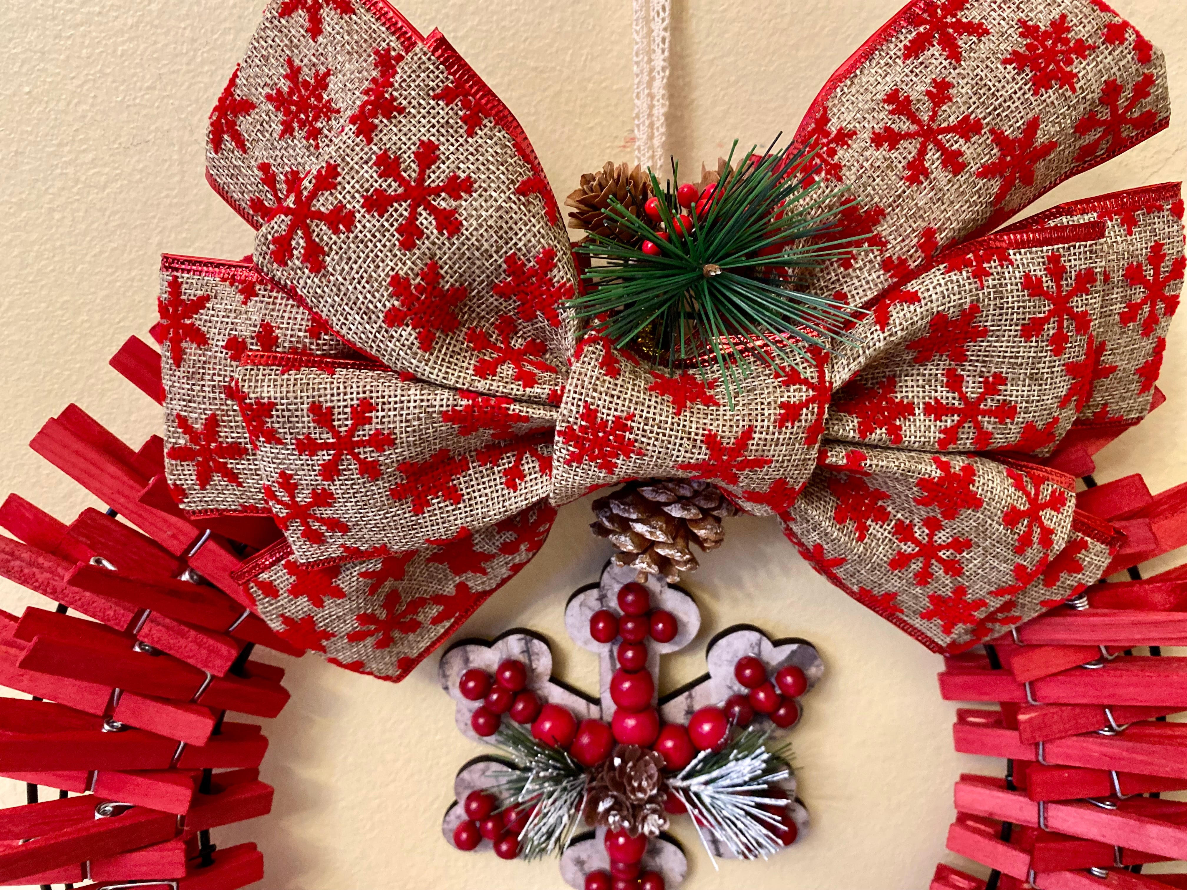 Christmas Clothespin Wreath